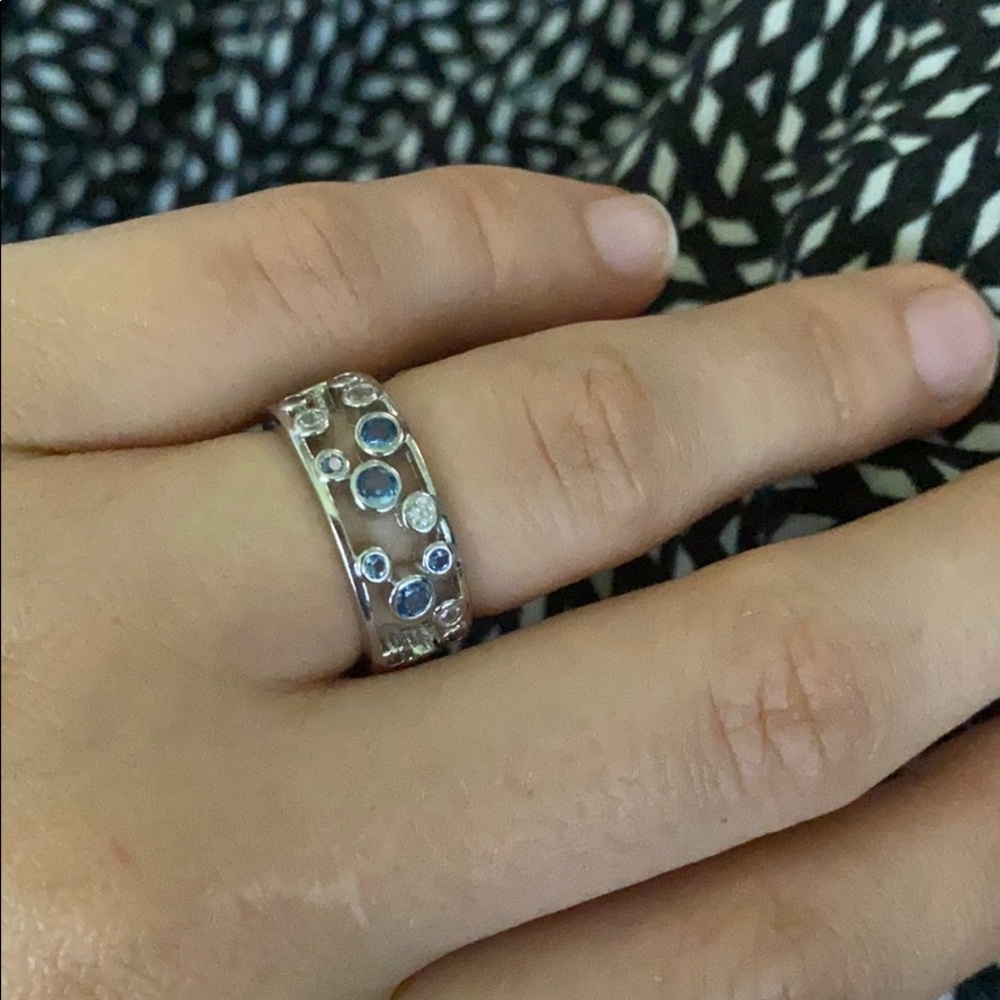 925 sterling silver blue sapphire ring - Picture 7 of 8